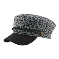 Casquette de marin à motif léopard gris et noir avec boutons métalliques dorés chic - 58cm / Gris clair