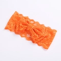 Elegant orange double-layered lace bow headband for baby girls on a white background - Orange (10)