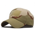 Macro shot of desert camo tactical baseball cap showing ripstop fabric and velcro patch area - Adjustable / Mixed Desert Camo(14)