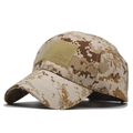 Macro view of desert camo tactical cap featuring front hook and loop patch area - Adjustable / Digital Desert Camo(11)