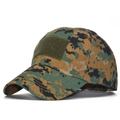 Detail view of tactical digital camo baseball cap with a front hook and loop patch area - Adjustable / Digital Jungle Camo(16)