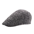 Classic dark grey textured woolen flat cap with retro vintage style and thick fabric - 58cm / Dark Gray