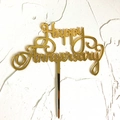 Acrylic Happy Anniversary cake topper gold detail shot dessert table party decor - 85th Anniversary Gold