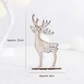 Nordic wooden reindeer ornament with hollow carved patterns and natural wood finish - Christmas Reindeer