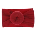 Dettaglio fascia per neonati in nylon rosso scuro con nodo decorativo a ciambella - Borgogna