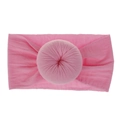 Detailed view of pink ultra-soft nylon headband with a flexible knotted donut design - Deep Pink