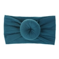 Dettaglio della fascia in nylon per neonati con nodo a ciambella decorativo color petrolio - Blu Aqua