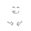 Detalle de dibujo minimalista de cara sonriente negra para decoración de refrigeradores - AF2598A Guiño
