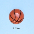 Detailed view of 25mm orange resin basketball flatback cabochon for DIY jewelry making - C-Basketball
