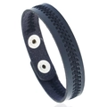 Bracciale minimalista in finta pelle nera con design a cerniera e chiusura a scatto in metallo - Nero
