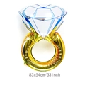 Large 33-inch gold diamond ring foil balloon for wedding and proposal decorations - Large (83x54cm) / Gold Hollow