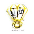 Large diamond ring foil balloon for wedding decor with I do text 68x48cm size - Large (68x48cm) / Gold