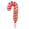 Globo de papel de aluminio con forma de bastón de caramelo navideño a rayas rojas y blancas - Mini Bastón de Navidad