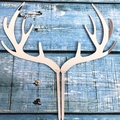 Silver mirror acrylic reindeer antlers cake topper for Christmas party dessert decoration - Style 263 / Mirror Silver