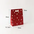 Large red Christmas gift bag with Santa Claus patterns and dimensions 32x24x10.5cm - Colorful Flip Bag-Red Large