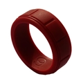 Men's red silicone sports ring with textured brick pattern and size 9 engraving - US 8 / Burgundy