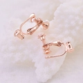 Convertidor de pendientes de clip con rosca oro rosa para joyas DIY y orejas sin agujeros - Clip de Oreja de Tornillo Cabeza de Bala / Oro rosa