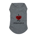 Γκρι ριγέ γιλέκο κατοικίδιων με πούλιες I Love My Mommy για σκύλους και γάτες - M / Γκρι Μαμά