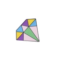 Kleurrijke ruitvormige emaille kattenspeld met geometrisch patchwork ontwerp - Diamant