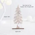 Nordic wooden Christmas tree and reindeer tabletop ornament with white finish, 18cm height - Deer Under Tree