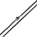 Collar minimalista de cadena de caja cuadrada negra en acero inoxidable para hombres - Negro 1,8 mm * 450 mm (KN80083-Z)