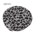 Detail shot of light grey leopard print beret made of textured wool felt material - M (56-58cm) / Light Gray