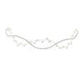 Elegante tiara nupcial con perlas blancas y pedrería brillante en hilo de plata - Plateado