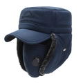 Colbacco invernale blu navy con paraorecchie, fodera in pile e maschera traspirante - Regolabile / Blu