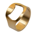 Polierter goldener Flaschenöffner-Ring für Herren aus Edelstahl mit Funktion - Gold