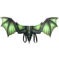 Realistic green non-woven dragon wings for Halloween cosplay with elastic straps - Green