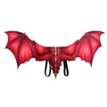 Cosplay dragon wings for Halloween made of non-woven fabric with red dragon scale texture - Red
