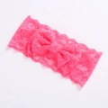 Detail of rose red lace headband with a large bow on a clean white background - Watermelon Red (8)