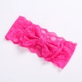 Detailed close-up of a pink double-layer lace bow headband on a white background - Rose Red (11)