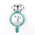Tiffany blue diamond ring foil balloon with I Do lettering for wedding party decor - Mini Size / Blue (I DO)