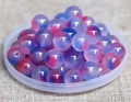 Close-up of colorful gradient round beads for jewelry making and DIY crafts in a tray - 8mm / Rose Blue Pattern