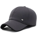 Dunkelgraue Thermo-Baseballkappe für Herren mit RK-Metallabzeichen und Wabenstruktur - Verstellbar / Grau