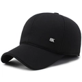 Schwarze Winter-Baseballkappe für Herren mit Ohrenschützern und Mesh-Struktur-Detail - Verstellbar / Schwarz
