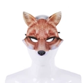 Maschera a metà viso da volpe realistica in EVA con texture arancione ed elastico - Rosso Arancio