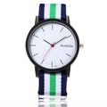 Orologio uomo con quadrante grande e cinturino in nylon a righe blu, verdi e bianche - Stile a Righe Blu Verdi e Bianche (3#)