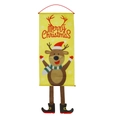 Bannière de Noël avec renne de dessin animé à longues jambes sur fond jaune vif - Élan