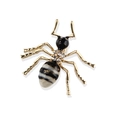 Elegante broche de hormiga dorada con esmalte negro y detalles de cristal brillante - Hormiga de Oro