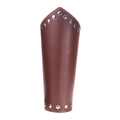 Vintage brauner Leder-Handgelenkschutz mit silbernen Nieten im Punk-Stil Design - Braun Retro Niet Stil / Braun