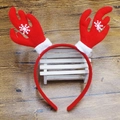 Christmas reindeer antler headband with white snowflakes and red felt decoration - Snowflake Antlers / Red/White