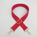 Adjustable red canvas shoulder strap for bags with gold metal lobster clasps - Gold Buckle / Red