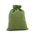 Linen drawstring jewelry pouch in grass green color with a rustic textured finish - 15*20cm / Green