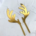 Golden acrylic reindeer antler cake toppers for elegant Christmas dessert table decoration - Gold