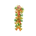 Kerst sneeuwpop hanger met gouden bellen en groene dennennaalden decoratie - Dennennaald Bel String - Klein