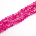 Pink crackle glass beads strand for DIY jewelry making handmade bracelets - Rose Red