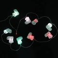 LED Christmas string lights with white frosted boot pendants and colorful letter prints - Pearl Boots / Colorful