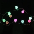 Catena luminosa a LED perle rosa, verdi e bianche con sfere decorative testurizzate - Sfera di perle / Colorato
